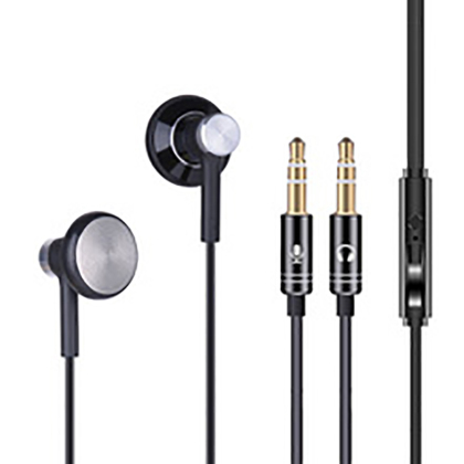 臺式電腦耳機帶麥克風雙插頭入耳式游戲語音耳